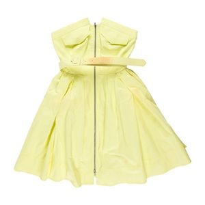 Self Portrait Strapless Cotton Mini Dress - Pastel Lime US6/UK10 - Brand New